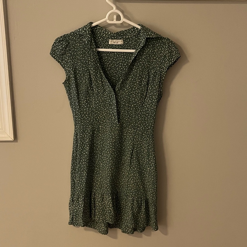 Flynn skye  mini green polka dot  dress